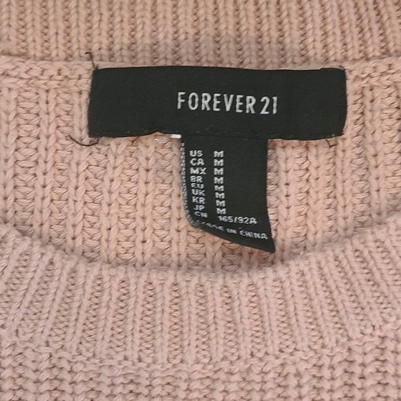 Forever 21 Blush Colored Knit Sweater with Lace Cut Outs - Picture 8 of 9